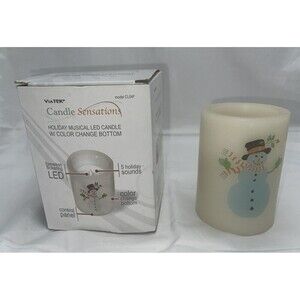 Viatek Candle Sensations Holiday Musical Led Snowman Color Change Bottom 217K